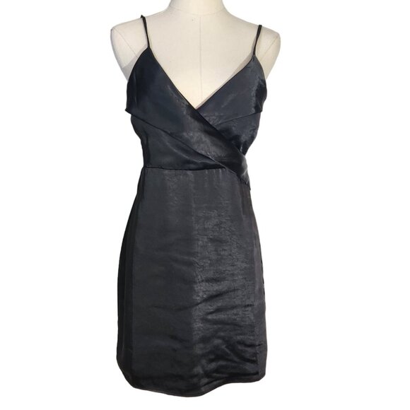 Lulus Stay Celebrating Black Satin Bodycon Mini Dress Women's Size S - Picture 6 of 16